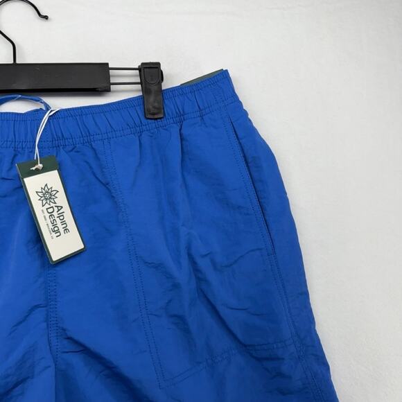 Alpine Design Shorts Mens Medium Blue Pull On Hiking Baggies Climbing 5 inch NEW - Picture 2 of 11